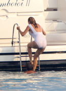Uma Thurman - wearing a swimsuit on a yacht in St Tropez 07/14/2013